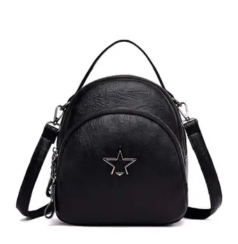 

Woman Small Backpack New Fashion Multi-function Wild Street Trend Soft Leather Shoulder Diagonal Female Mini Backpack Bag