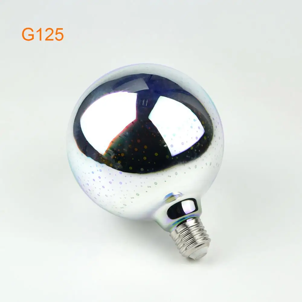 Стеклянная неосветильник Светодиодная лампа E27 RGB 110 220 В переменного тока 3D