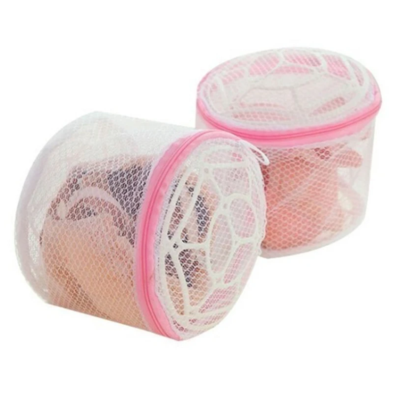 2pcs Household Mesh Zipper Bag Extra Thick Bra Underwear Laundry Bag Bra Lingerie Zipper Mesh Net Washing Protector Tool 15*15cm