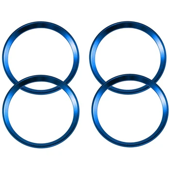 

4 Pieces Blue Alloy Car Wheel Rim Center Cap Hub Rings Decoration for A3 A4 A5 Q3 Q5 Q7 , and for BMW X1 X3 X5 1 3 5 6 7 Se