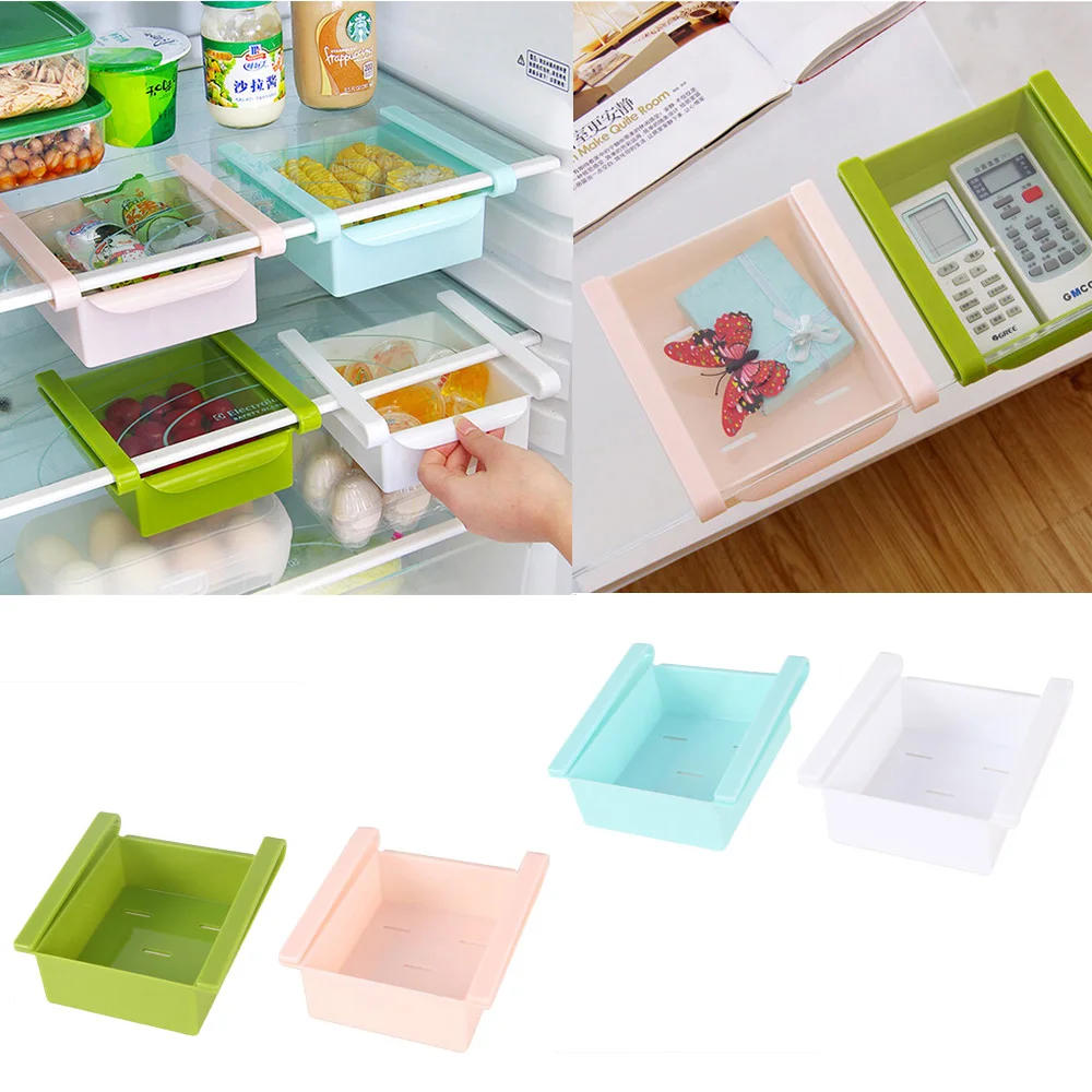 

Dozzlor Refrigerator Storage Box Kitchen Food Container Fresh Spacer Layer Multipurpose Storage Rack Pull-out Drawers Organizer