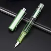 High quality 3008 Piston Transparent  Fountain Pen Set EF/F Silver/GoldenTrim Ink Gift Pen for Office Business School 4
