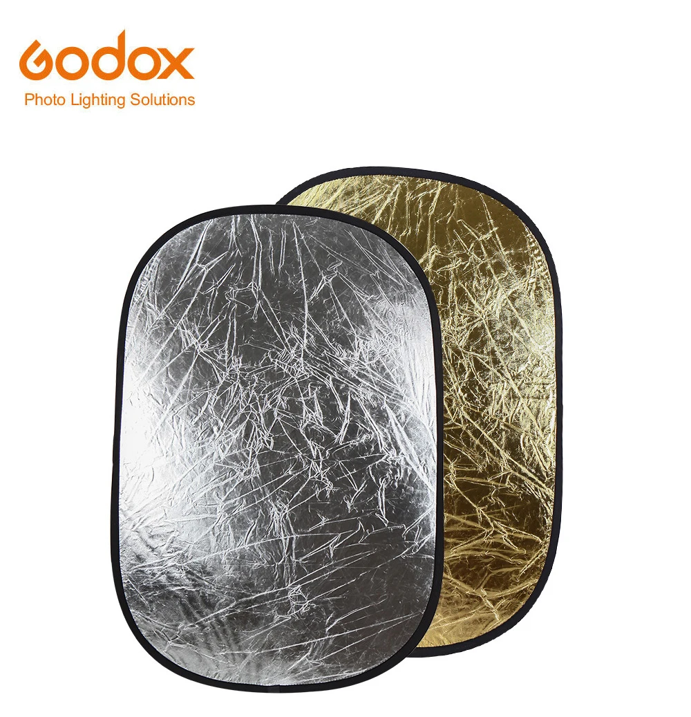 Godox 2 в 1 100*150 см портативный складной овальный отражатель для студийной фотосъемки с несколькими дисковыми диффузорами Gold Silve