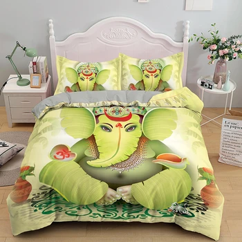 

Drop Shipping Quilt Covers Ganesha Pattern Duvet Cover Set Customize Design Bedding Sets King Full Single Size With Pillowcase