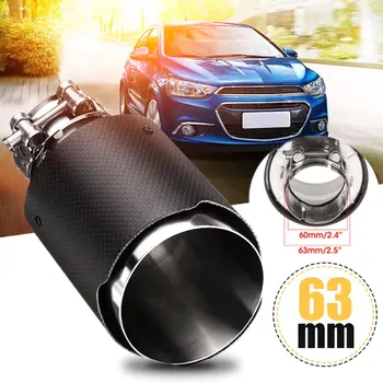 

Inlet 63mm Outlet 101mm Matt Carbon Fiber Car Exhaust Tail Pipes Muffler Tip Tail End Muffler Pipe Universal Stainless Steel