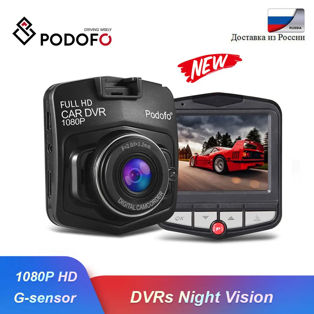 Podofo Full HD 1080P Мини Видеорегистраторы для автомобилей Камера тире видео