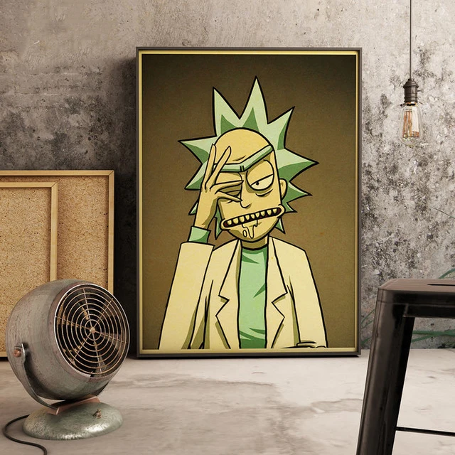 Hd Home Decor Canvas Painting Nordic Vintage Cartoon Rick and Morty Pictures Wall Art Prints Modular 4