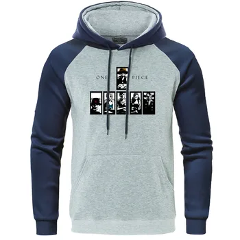 

One Piece Mens Raglan Hoodie Japanese Anime The straw hat Pirates Sweatshirts 2020 Autumn Warm Hoodies Men Harajuku Streetwear