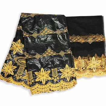 

2019 New arrival african bazin riche fabric with beads cord lace fabric guinea brocade fabric for wedding KY121515