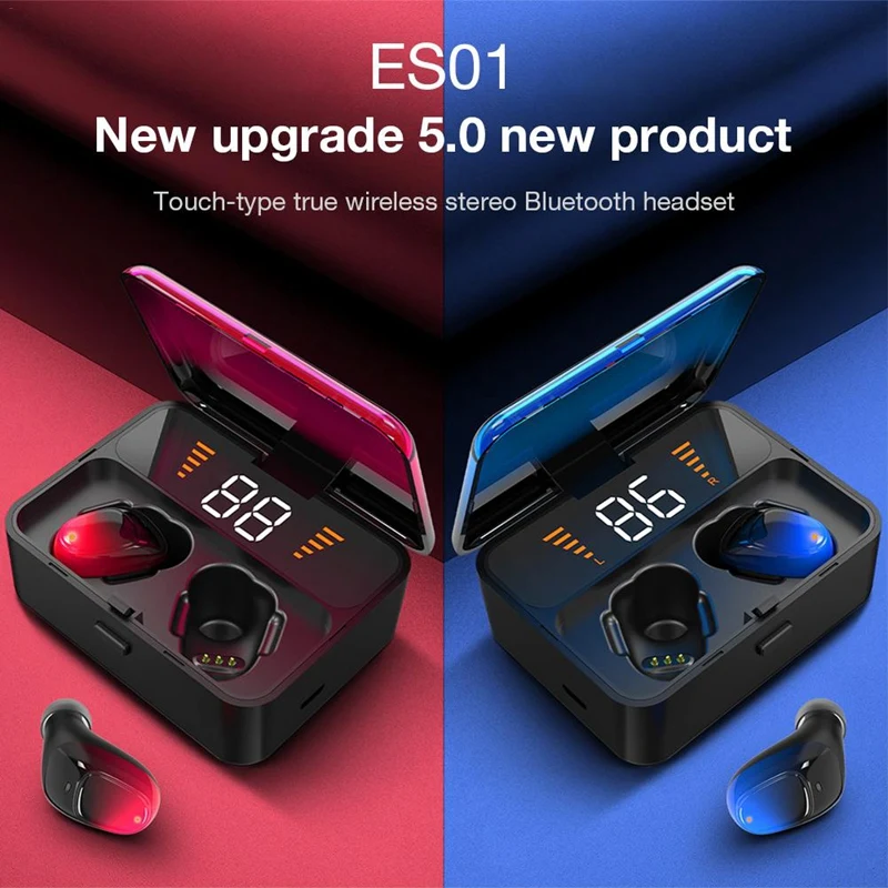 Es01 Bluetooth 5,0 настоящая Беспроводная стереогарнитура наушники противоударный аудио приемник без потерь качество звука