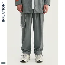 CINESSD мужская одежда осень-зима ретро решетчатый Пояс полоса пропускания свободный досуг низ мужские брюки