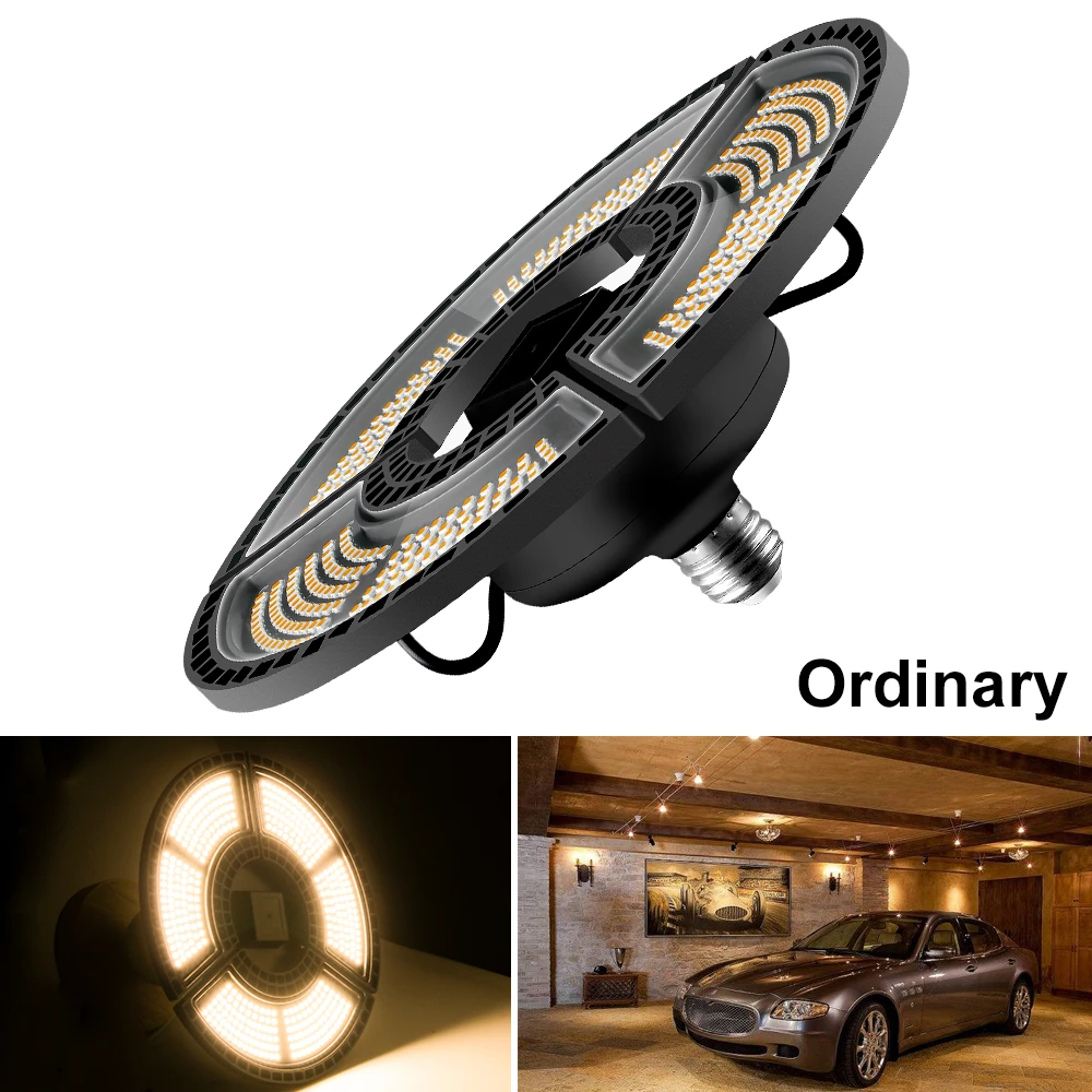 Ordinary Warm E27 светодиодный лампы 220V Светодиодная лампа в виде НЛО E26 деформируемая игрушка гараж светильник Сенсор 60 Вт 80 Вт 100 Вт 120 Вт лампада светодиодный светильник 110V склад светильник Инж - Испускаемый цвет: Ordinary Warm