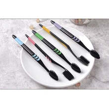 10 шт. семейная зубная щетка из древесного угля для взрослых, набор ультра мягких нано зубные щетки для дома, здоровая зубная чистка зубов полости рта