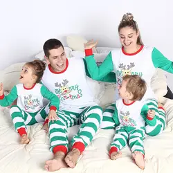 Семейные рождественские пижамные комплекты с оленем; одежда для сна; домашняя одежда