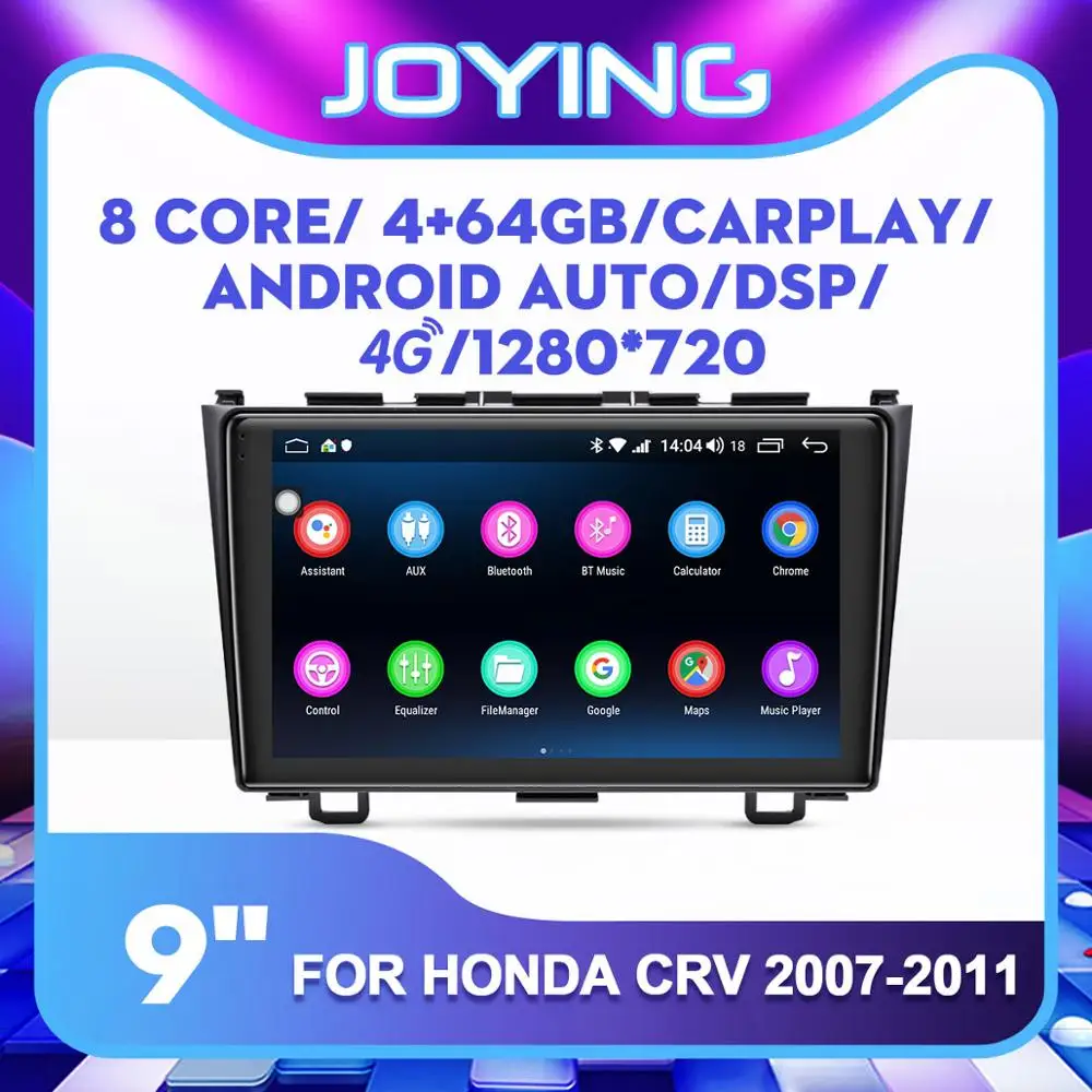 JOYING 9 &quotIPS экран Octa Core 24G Android 8 1 Автомагнитола стерео плеер GPS Navi для Honda CRV 2007 2011 BT +