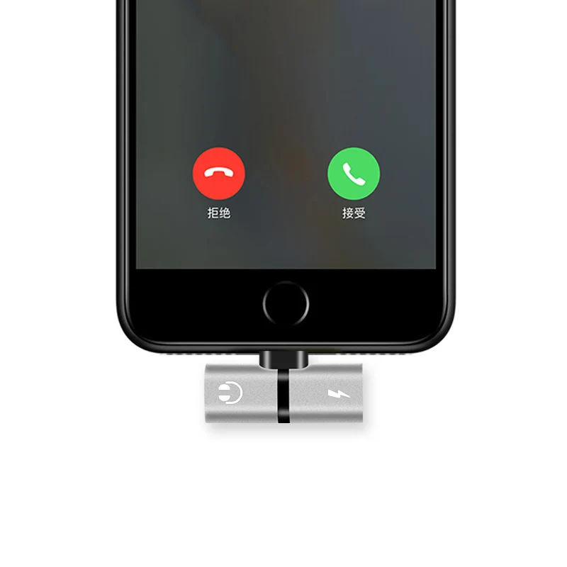 Для мгновенного соединения Зарядное устройство до 3,5 мм 8Pin Аудио двойной адаптер для iPhone 7 8 Plus X конвертер сплиттер наушников Aux кабель для iOS 10 - Цвет: silver