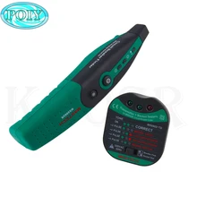 Verificador automático do soquete do fusível do localizador do disjuntor de mastech ms5902 especificação europeia ac 220v/110v com lanterna elétrica