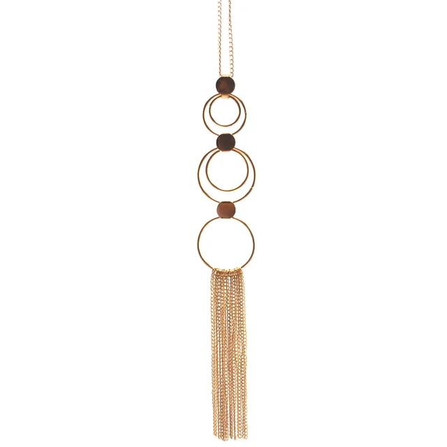 Long Golden Tassel Necklace