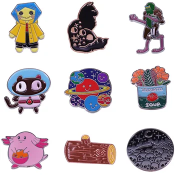 

20pcs/lot J1563 Geekcoco Cartooon Horror Brooch for Badge Collar Shirt Anime Enamel Pin Brooches Metal Pin Jewelry
