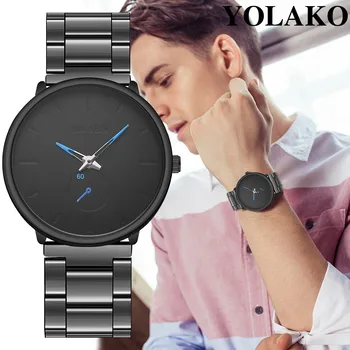 

Fashion Watch Men YOLAKO Men's Luxury Business Steel Strip Watch With Simple Mirror Quartz Watch relogio masculino часы мужские