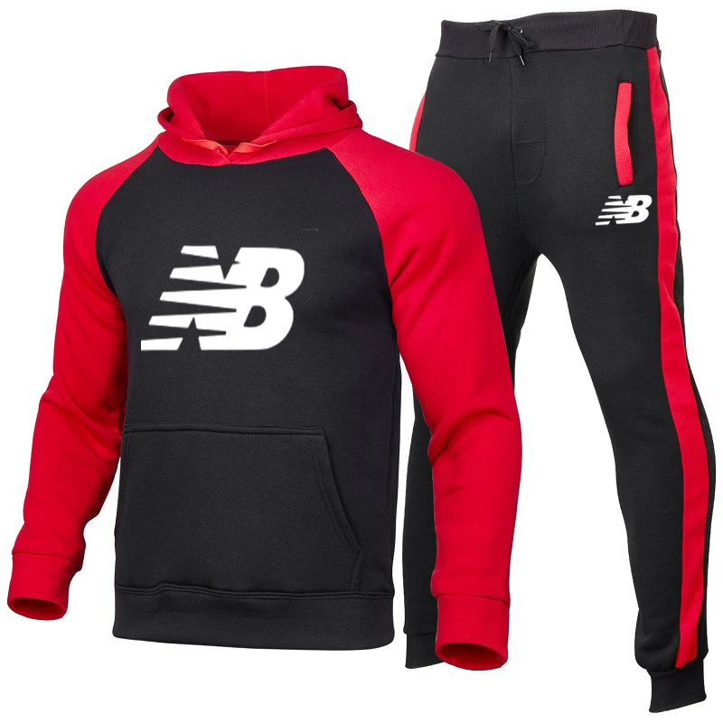 

Sets Tracksuit Men Autumn Winter Hooded Sweatshirt Drawstring Outfit Sportswear 2020 Male Suit Sweater Two Piece Set Casual