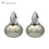 S & Z DESIGN nouvelle mode pain rond grande perle boucles d'oreilles pour les femmes bijoux de mariage cadeau tempérament cubique zircone Eardrop