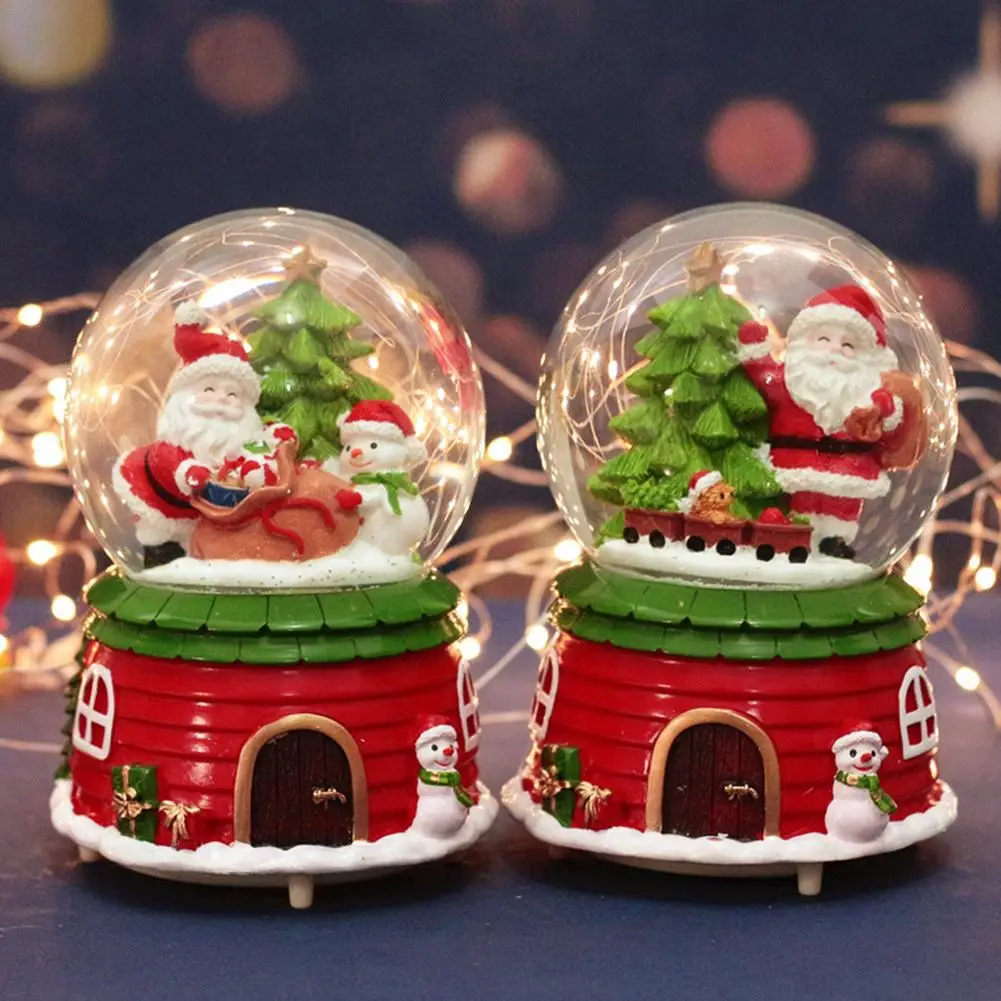Музыкальная шкатулка Hristmas с изображением снежного шара Санта Клауса