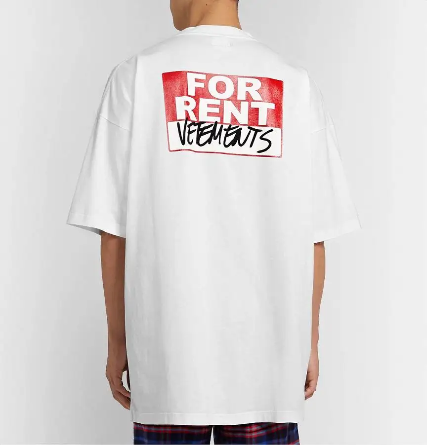 19ss Vetements, футболка, негабаритный логотип, напечатанный 1:1, высокое качество, для мужчин и женщин, для улицы, хип-хоп, Vetements, футболка