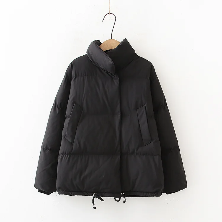 

Zgm-518 Western Style WOMEN'S Dress 2019 Autumn And Winter New Style Casual Loose-Fit Drawstring Stand Collar Cotton Overcoat