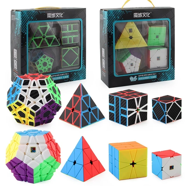MoYu Cube Gift Box 2x2 3x3 4x4 5x5 Magic Cube SQ-1 Speed Cube Puzzle Game Cube Carbon Fiber Sticker Cubo Present Gift For Kids 5