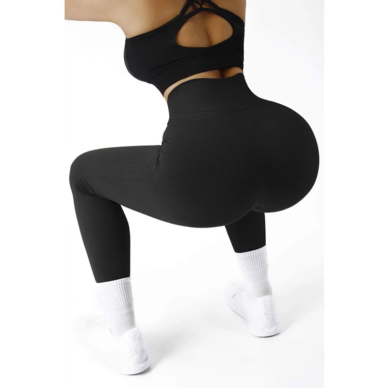 ATHVOTA Ribbed Leggings  Women Scrunch Butt Workout Leggings for Gym High Waist Seamless Running Tights Fitness Femme Sweatpants lululemon align leggings