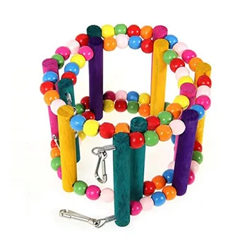 

Pet Wooden Ladder Crawling Swing Bridge Pet Hanging Cage Climbing Toys Random Color