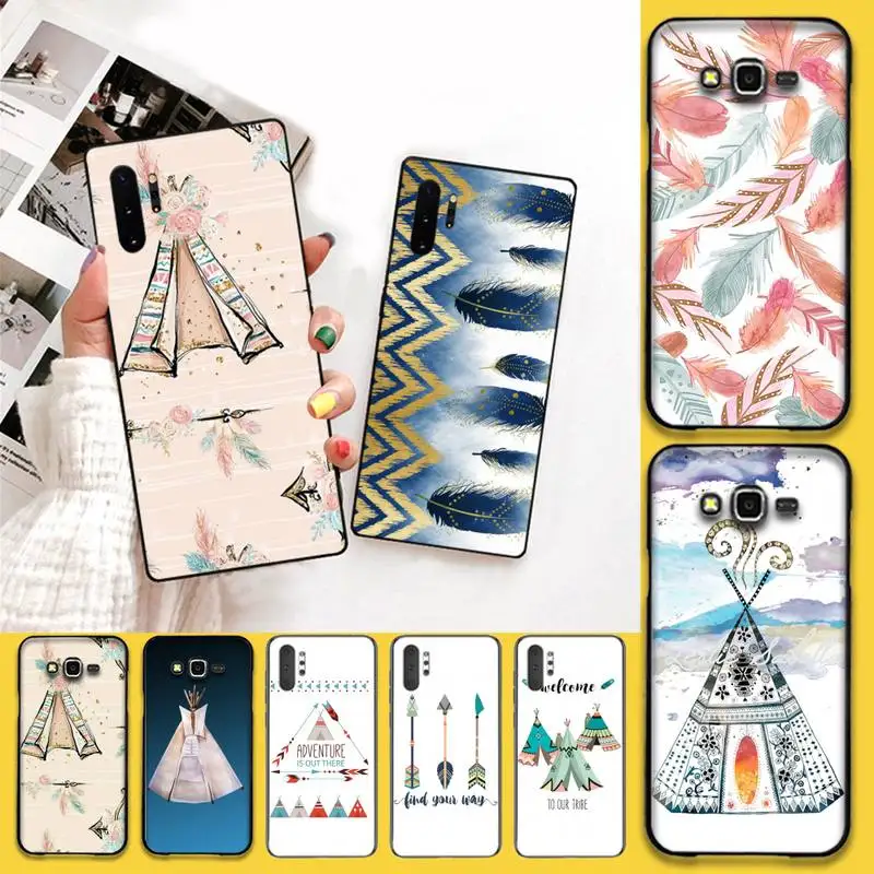 Boho Западный вигвам со стрелами и перьями мягкий чехол для телефона Samsung Note 7 8 9 10 Lite