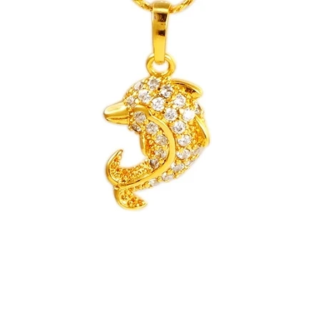 gold white pendant OMHXFC,, EP84, Европейская мода, прекрасный подарок на вечеринку, день рождения, свадьбу, дельфин, AAA, циркон, 24 К, Золотая подвеска, Шарм - Цвет камня: gold white pendant