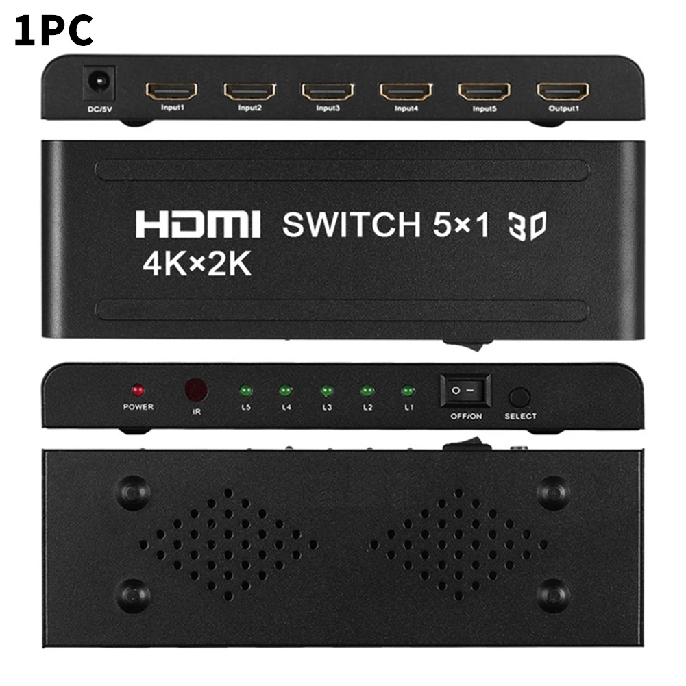Устройство 5 в 1 выход 4 к HD адаптер HDMI переключатель Dolby Vision аудио универсальное автоматическое переключение с ИК-пультом дистанционного разветвителя Разъем Руководство