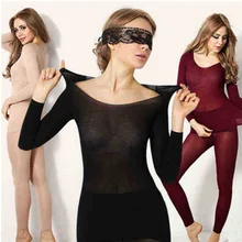 Thermal Underwear Women Sexy Warm Long Johns Seamless Winter Warm Thermos Clothing 2pcs in set Legging+ tee shirt