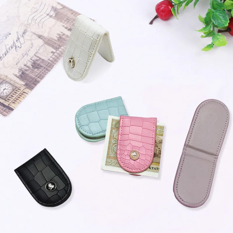 Korean PU Leather Crocodile Pattern Mini Coin Wallet Magnetic Money Clip Golf Short Men Magic Wallet Money Cash Card Holder Purs credit card holder synthetic leather wallet