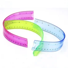 1pc 30cm colorido plástico dobrável suave régua escola ferramenta de medição matemática desenho modelo material escolar papelaria
