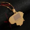 Stainless Steel Gold Color Lithuania Map Pendant Necklace Fashion Lietuvos Map Chain Jewelry 2