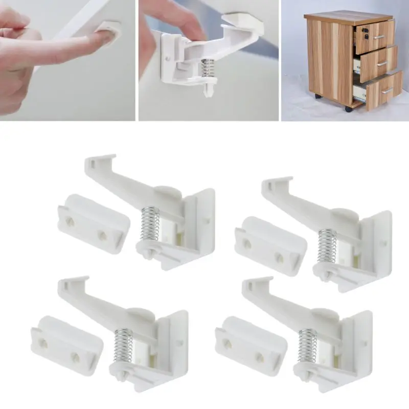 4 шт. Детский защитный замок для безопасности ребенка для шкафчик для детей дверной замок с предохранителем для детей ясельного возраста Невидимый шкафчик для одежды 23GD