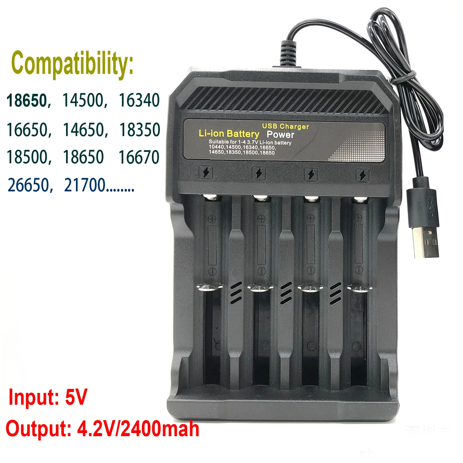 USB Port Dual Slot Universal Battery Charger für 3.7V 18650 26650 14500 Li TG 