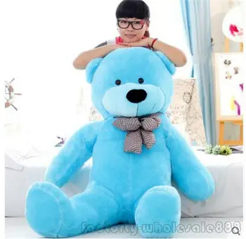 

55inch Giant Hung Big Teddy Bear Blue Plush Soft Stuffed Gift Toys For Children Cute Plush Holiday Gift Free Shipping