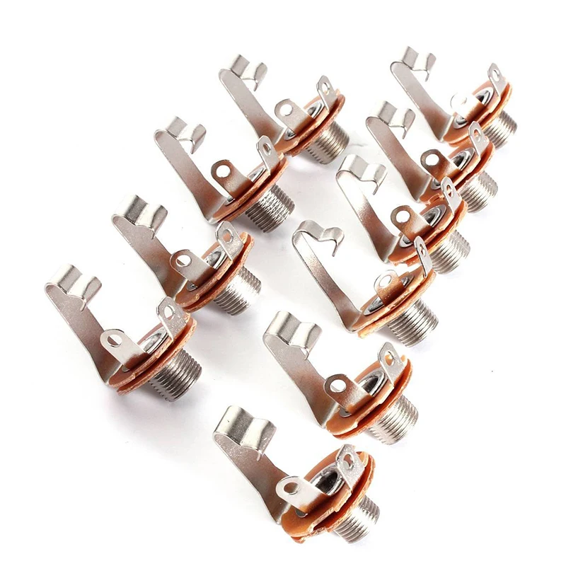 10 Pcs Mono Input Jack for Guitar Bass 6.35mm Orange | Спорт и развлечения