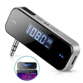 

Mini 3.5 Mm Wireless Car Radio Audio FM Transmitter HandsFree Modulator Transmissor LCD Displayer With Cable