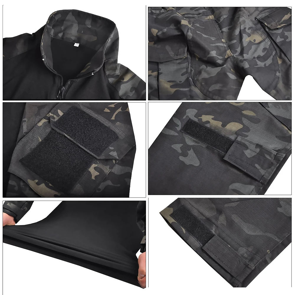 Outdoor t Shirt Long Field Camping Hunting Combat Uniform Sport Tactical Shirt Pants Kid Camo Training Clothes Suit Kids