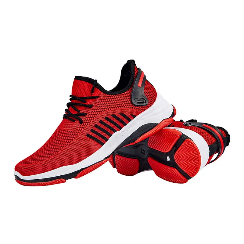 Vertvie Torridity/мужская вулканизированная обувь; большие размеры 39-44; дышащие повседневные спортивные мужские кроссовки; сетчатые кроссовки на шнуровке; обувь на плоской подошве - Цвет: red C