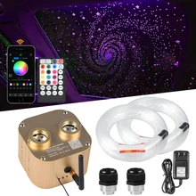 

20W Twinkle Double Heads Fiber Optic Starry Ceiling Kit With Smart Bluetooth App/RF Control + 0.75mm 300-550PCS 4M Cable