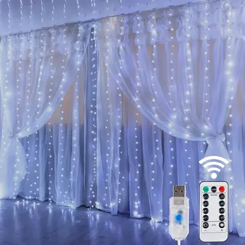 

Christmas Decorations for Home 3m 100/200/300 LED Curtain String Light Flash Fairy Garland Happy New Year 2021 Noel Navidad
