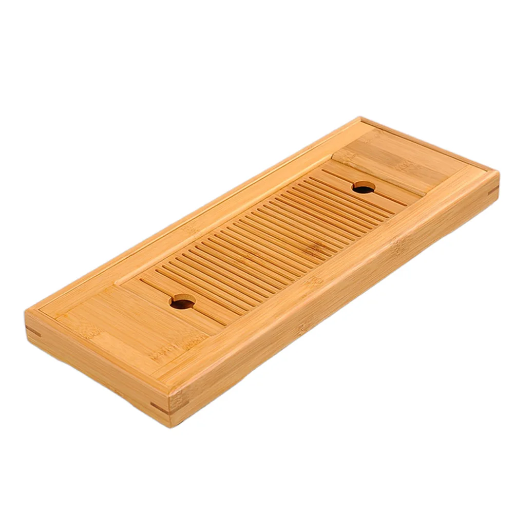 

Rectangular Serving Bamboo Crafts Table With Drain Tasteful Board Home Tea Tray Teahouse Chinese Rack Tool