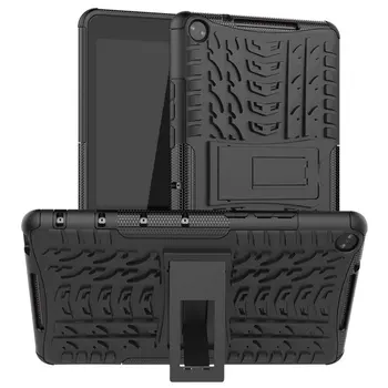 

30pcs/lot 2 in 1 Dropproof Tire Rugged Tough Armor Heavy Duty Hard Case with Stand For Huawei MediaPad M5 Lite 8 inch